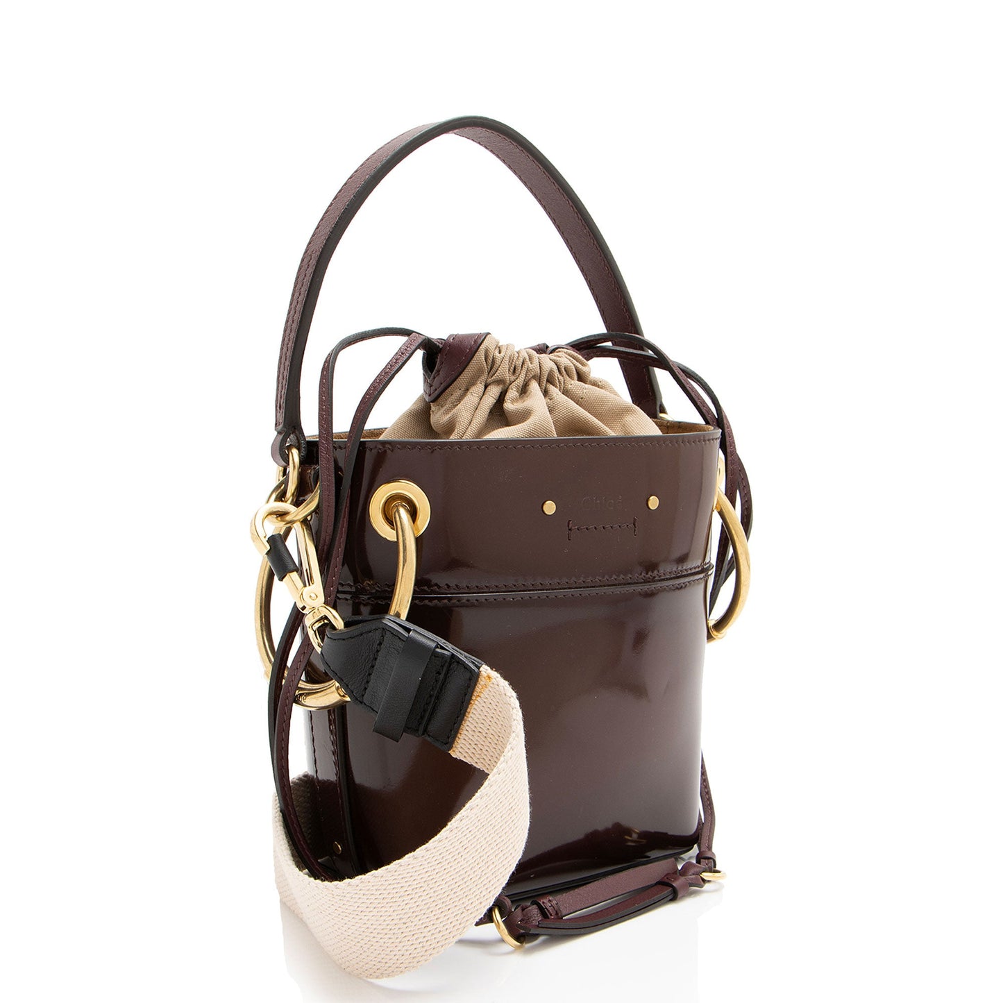 Chloe Patent Leather Roy Mini Bucket Bag