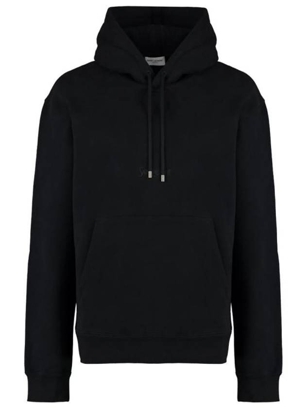 Saint Laurent Logo Hoodie Black
