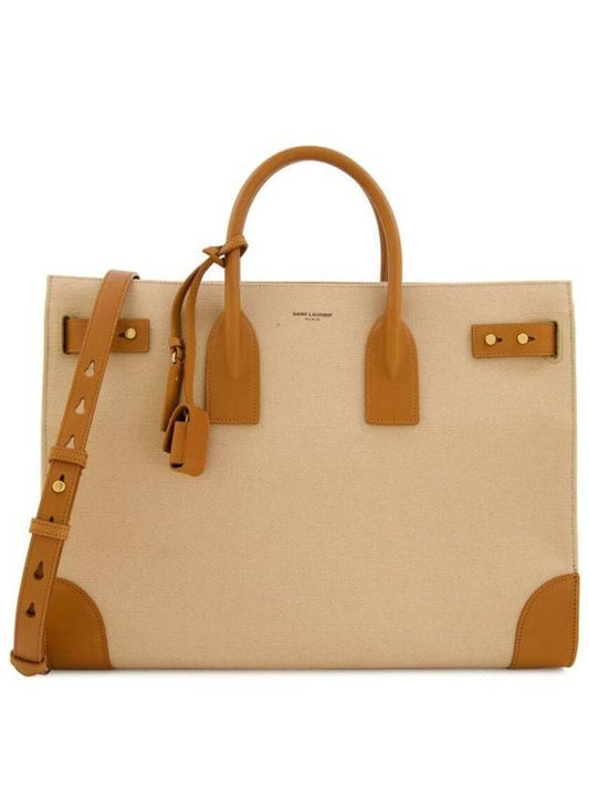 Saint Laurent Saint Laurent Large And Thin Canvas And Leather Sac De Jour Bags