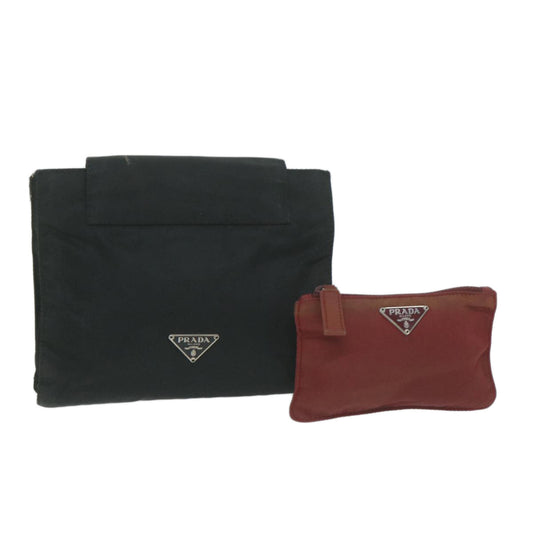 PRADA Pouch Nylon 2Set Black Red  bs10809
