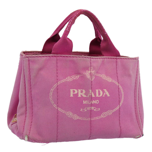 PRADA Canapa PM Hand Bag Canvas Pink  bs10834