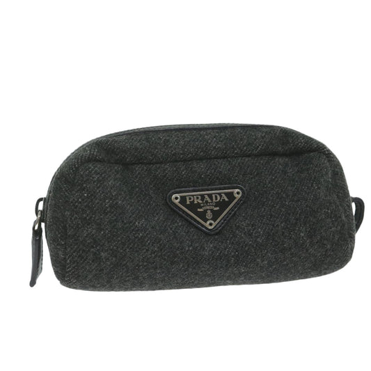 PRADA Pouch Wool Gray  bs11292