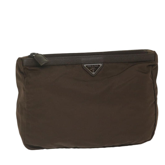 PRADA Pouch Nylon Brown  bs11295