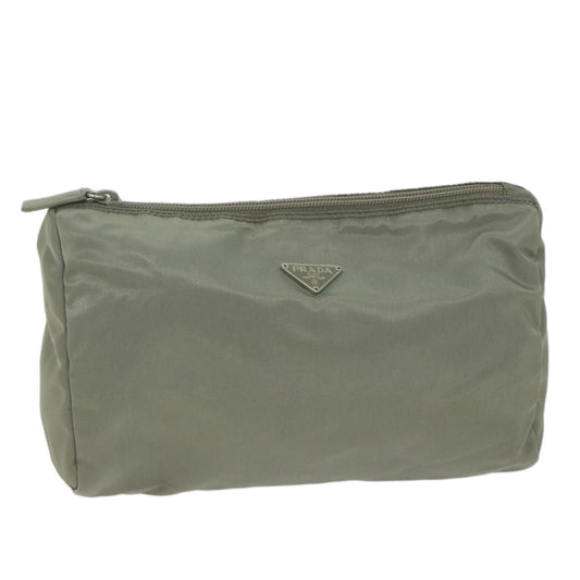 PRADA Pouch Nylon Gray  bs11670