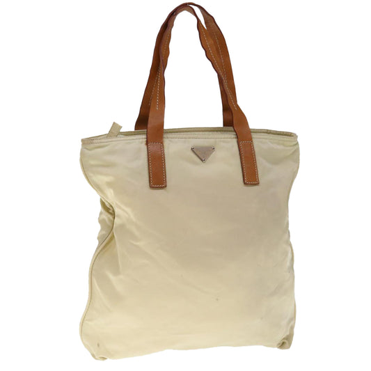 PRADA Hand Bag Nylon Beige  bs11811