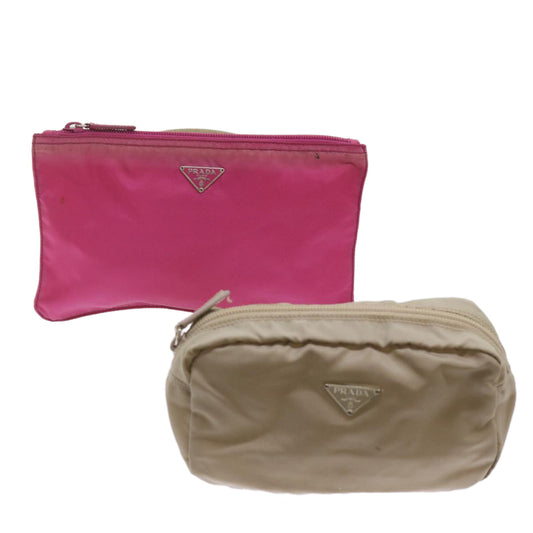 PRADA Pouch Nylon 2Set Pink Gray  bs12177