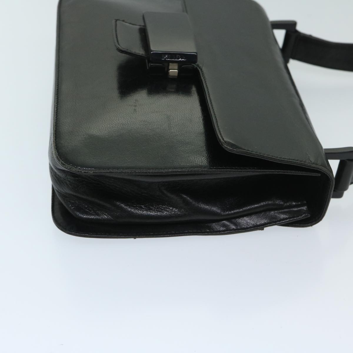 PRADA Hand Bag Leather Black  bs12636