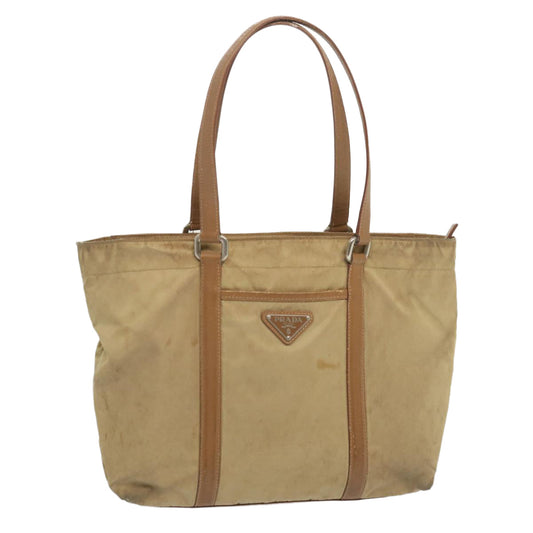 PRADA Tote Bag Nylon Beige  bs12803