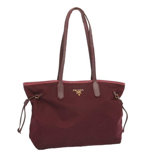 PRADA Tote Bag Nylon Wine Red  bs12805