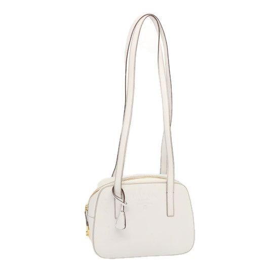 PRADA Safiano leather Shoulder Bag White  bs12825