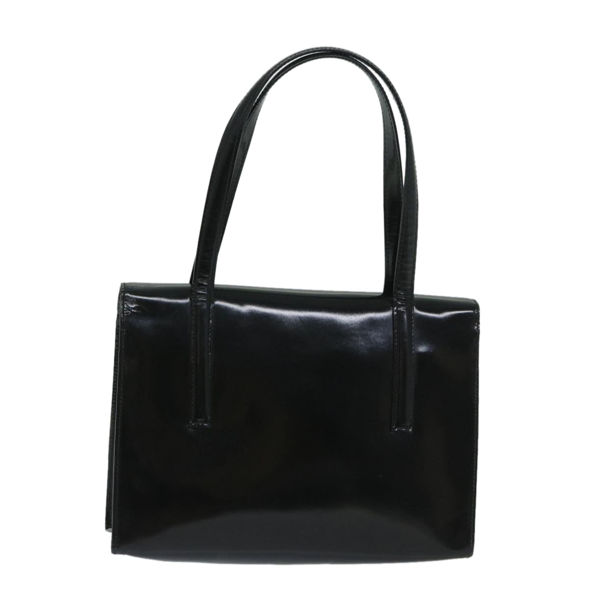 PRADA Hand Bag Patent leather Black  bs12915