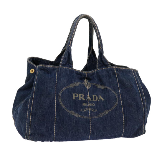 PRADA Canapa GM Hand Bag Denim Blue  bs13077