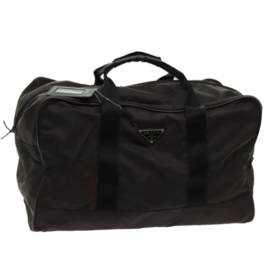 PRADA Boston Bag Nylon Brown  bs13145