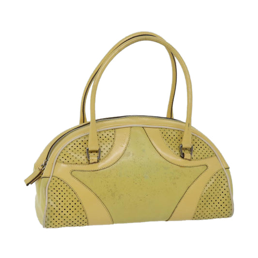 PRADA Hand Bag Leather Yellow  bs13198
