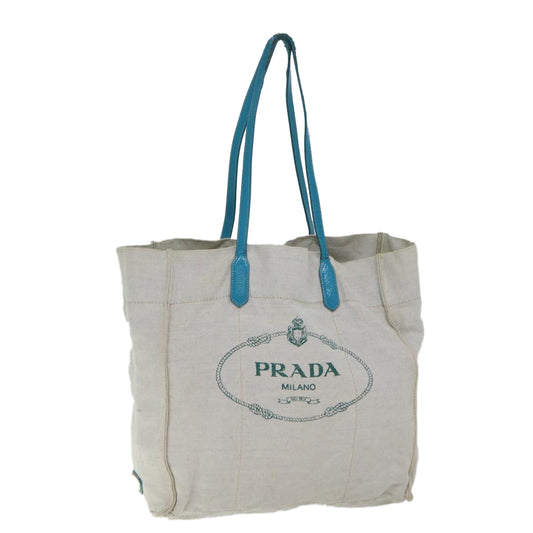 PRADA Tote Bag Canvas White  bs13287