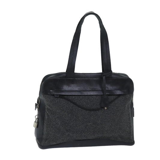PRADA Hand Bag Wool Gray  bs13323