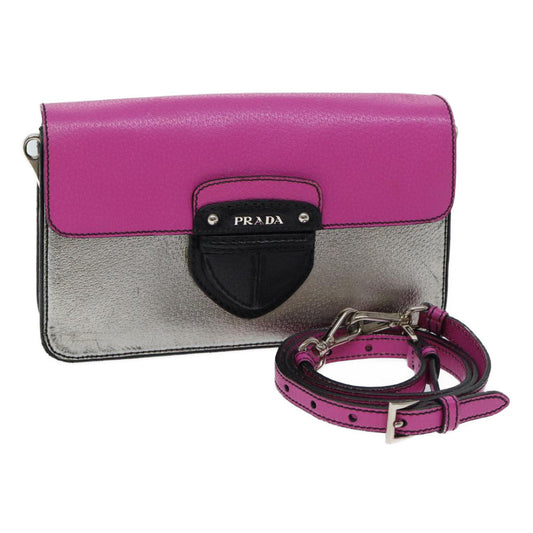 PRADA Shoulder Bag Leather Pink  bs13330