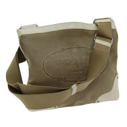 PRADA Shoulder Bag Canvas Beige  bs13418