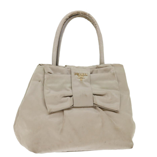 PRADA Hand Bag Nylon Beige  bs13455