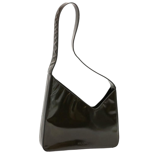 PRADA Shoulder Bag Enamel Khaki  bs13473