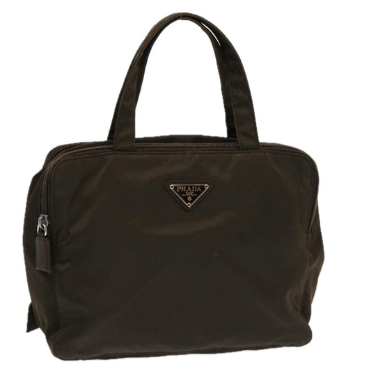 PRADA Hand Bag Nylon Brown  bs13481