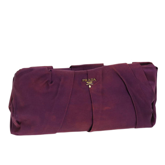 PRADA Clutch Bag Satin Purple  bs13567