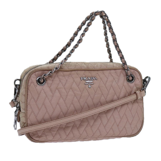 PRADA Quilted Hand Bag Nylon 2way Pink  bs13603