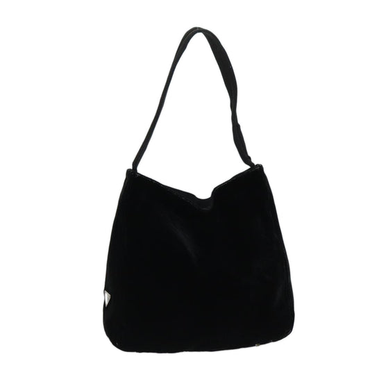 PRADA Shoulder Bag Velor Black  bs13612