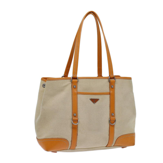 PRADA Tote Bag Canvas Beige  bs13614