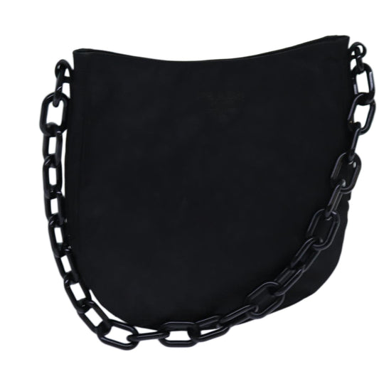PRADA Chain Shoulder Bag Nylon Black  bs13646