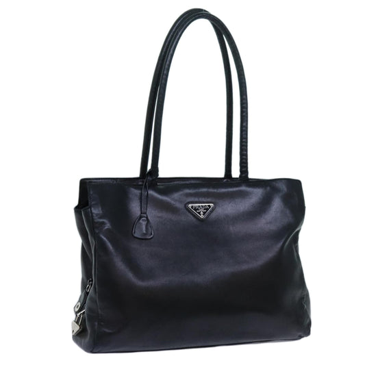 PRADA Tote Bag Leather Black  bs13666