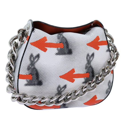 PRADA Chain Shoulder Bag Leather White  bs13773