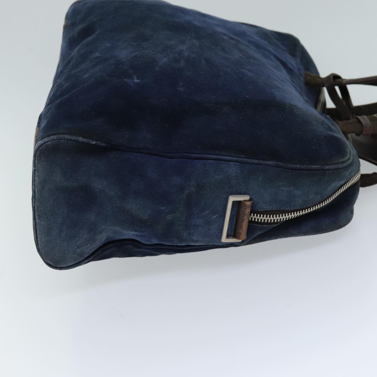 PRADA Hand Bag Suede Navy  bs13802