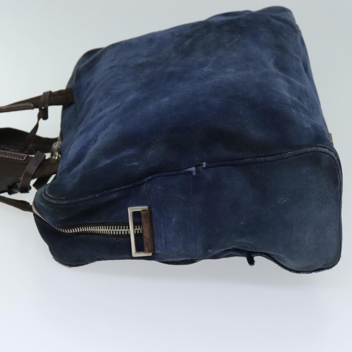 PRADA Hand Bag Suede Navy  bs13802