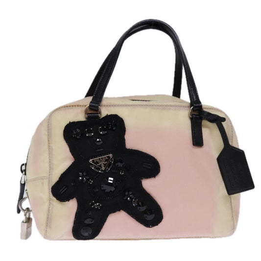 PRADA Hand Bag Nylon White  bs13951