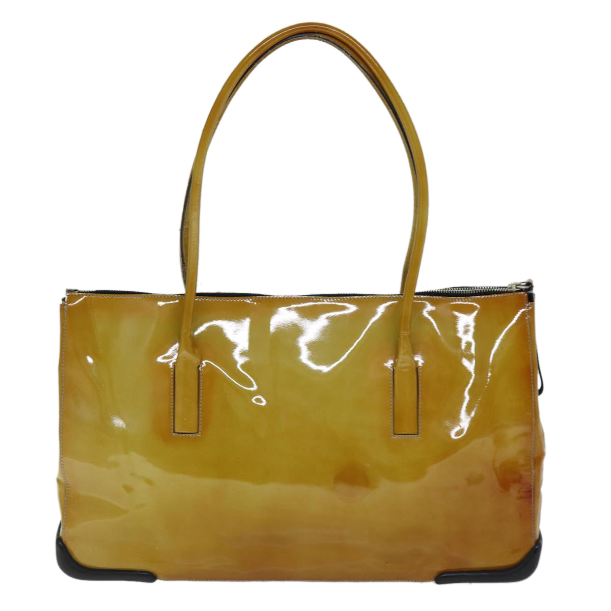 PRADA Tote Bag Enamel Yellow  bs13975