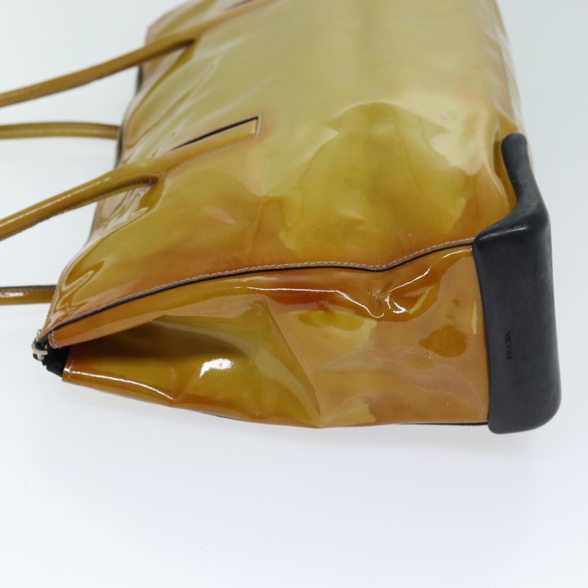 PRADA Tote Bag Enamel Yellow  bs13975