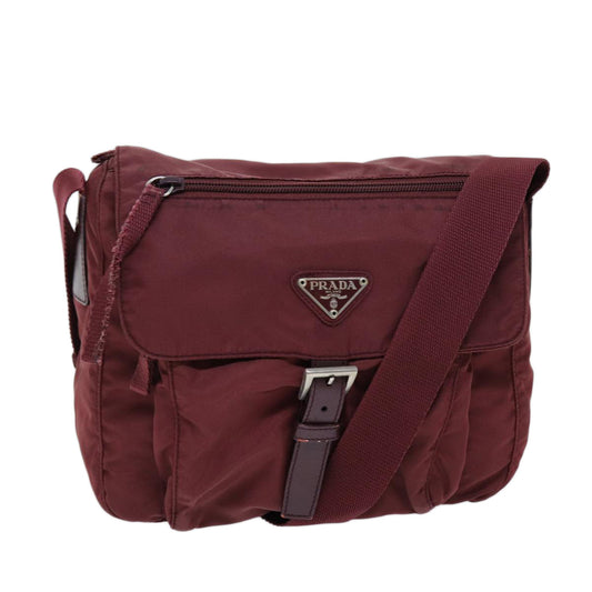 PRADA Shoulder Bag Nylon Red  bs14044