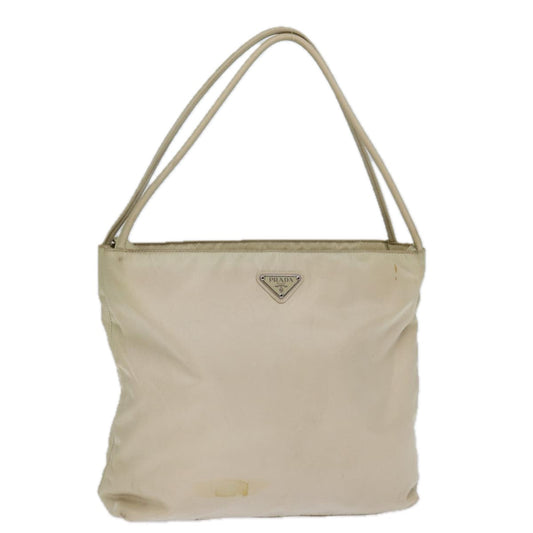 PRADA Tote Bag Nylon Beige Cream  bs14045