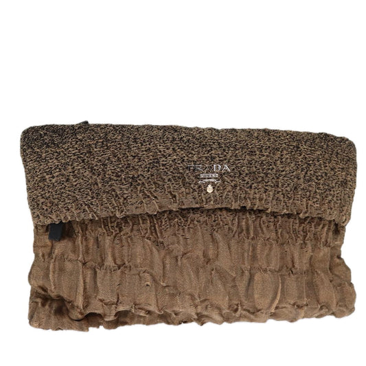 PRADA Clutch Bag Canvas Brown  bs14174