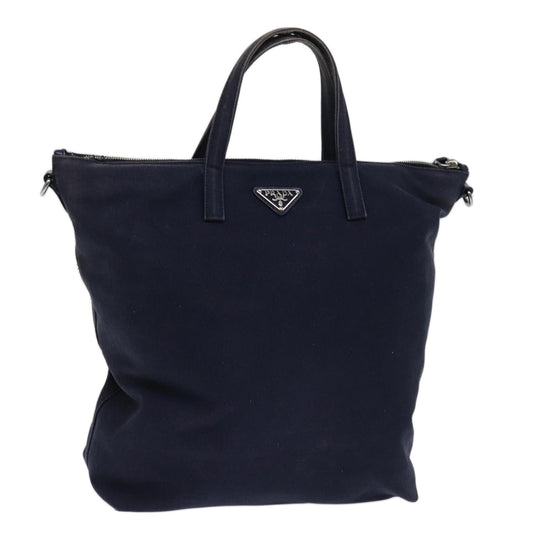 PRADA Hand Bag Canvas 2way Navy  bs14257