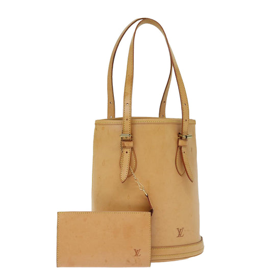 LOUIS VUITTON Nomad Leather Bucket PM Shoulder Bag Beige M85001 LV bs14310