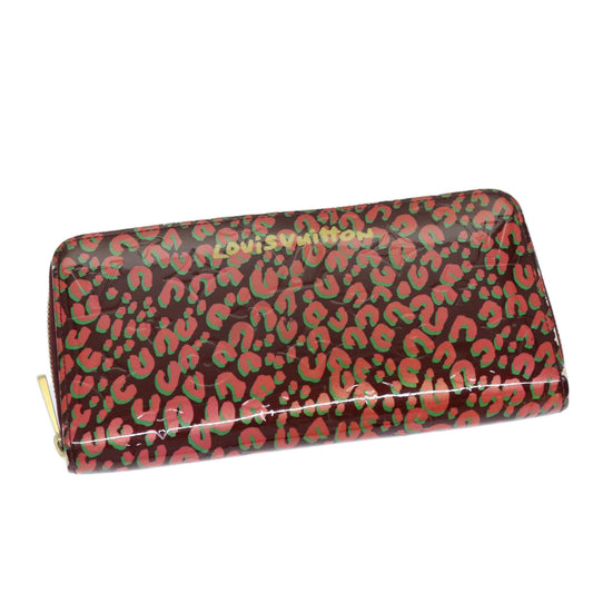 LOUIS VUITTON Vernis Leopard Zippy Wallet Long Wallet Pink M91477 bs14311