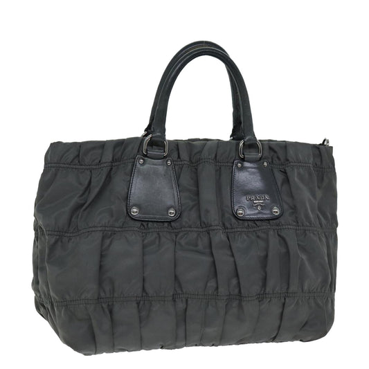 PRADA Hand Bag Nylon Gray  bs14395