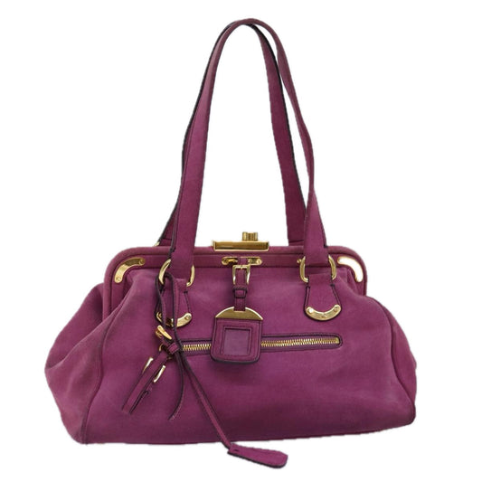 PRADA Shoulder Bag Suede Pink  bs14424