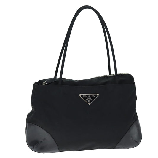 PRADA Hand Bag Nylon Leather Black  bs14446