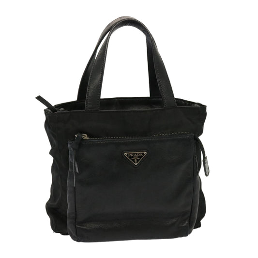 PRADA Hand Bag Nylon Leather Black  bs14650