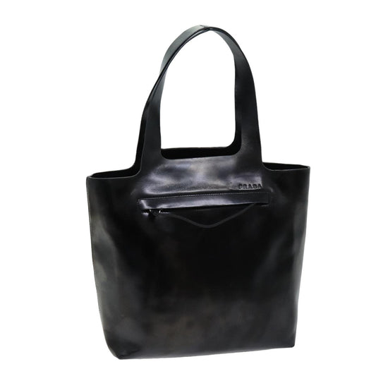 PRADA Hand Bag Leather Black  bs14681