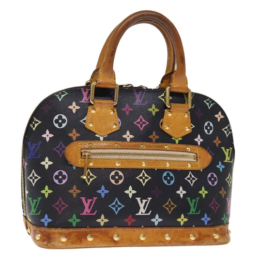 LOUIS VUITTON Monogram Multicolor Alma Hand Bag Black M92646 LV bs14820