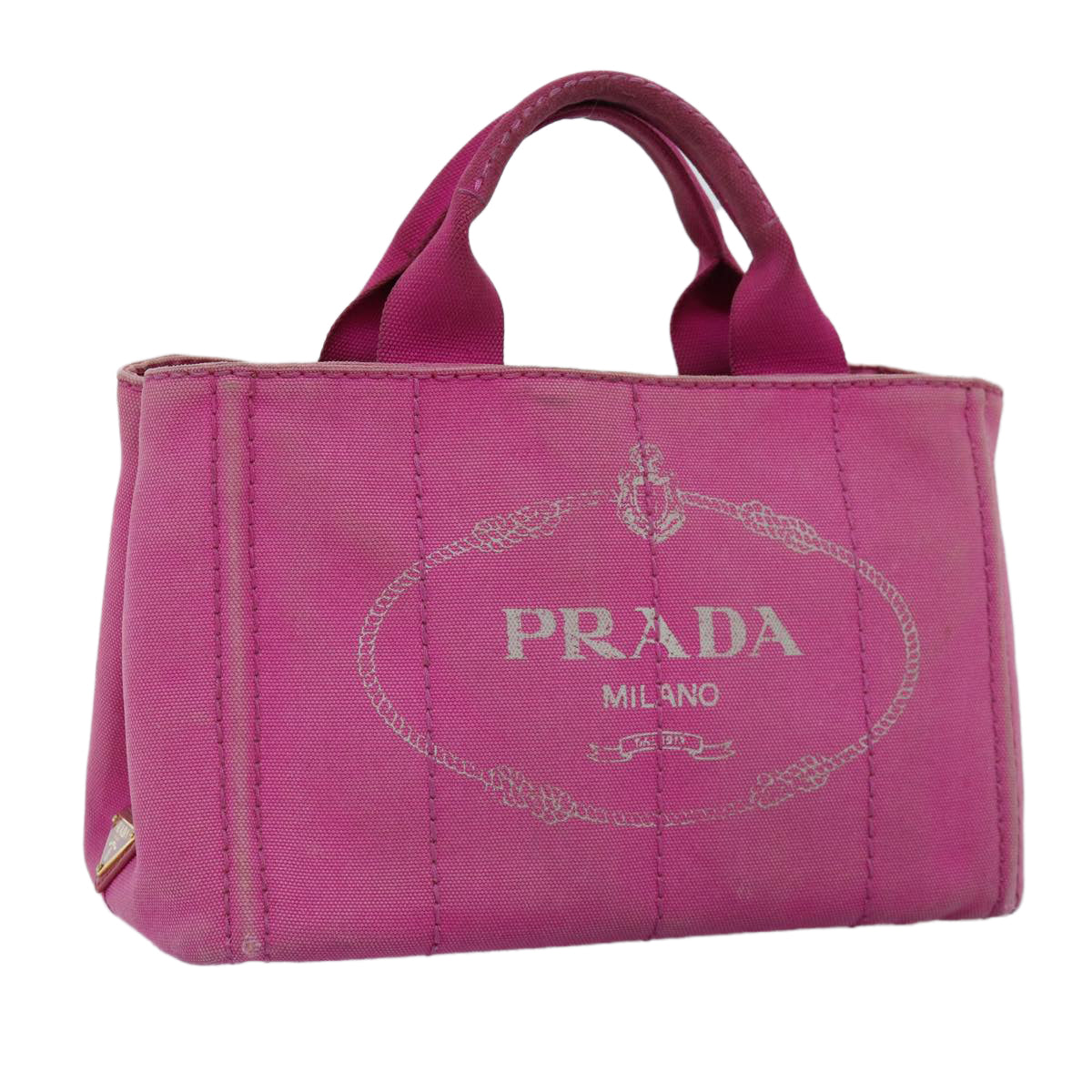 PRADA Canapa PM Hand Bag Canvas Pink  bs14850